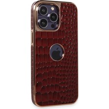 Renas Store Iphone 14 Kılıf Snake Kapak - Bordo