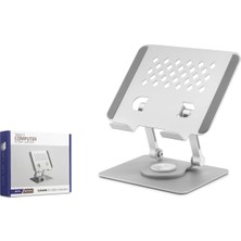 Renas Store Metal 360 Derece Dönebilen Ergonomik Tablet Laptop Standi - Silver HDX8021