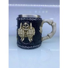 Renas Store Orta Parmak Motifli Çelik Kupa Bardak Kod 6978