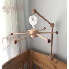 Trend Hobi Evi 3'lü Beşik Dönence Set 6 Kollu Kayın Ağacından Üretilmiş Ham Ahşap
