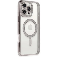 Almira Butik Mey Ithalat®  iPhone 16 Pro Kılıf Joke Simli Magneticsafe Kılıf - Pembe