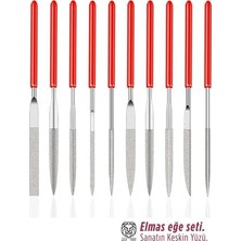 Senka 10'lu Profesyonel Elmas Eğe Seti | Hassas Metal Ahşap Cam Işleme Törpüsü 722921