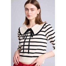DeFacto Slim Fit Çizgili Kazak G9992AX26SP
