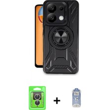 Marsilyan™- Redmi Note 13 Pro 4g Kılıf Nova Yansıma Prime - Siyah Joko Magic 5d Cam + Gümüş Raze Metal Kamera Lens
