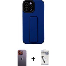 Marsilyan™- iPhone 12 Pro Max Kılıf Çekirdek Yansıma - Şeffaf Uv Polymer Nano Ekran Koruyucu + Turuncu Neon Fosforlu Kamera Lens