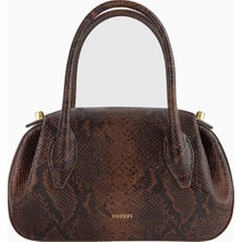 Yuzefi Oyster Mini Duffle Snake %100 Deri, El Işçiliği Lüks Italyan Çapraz Çanta