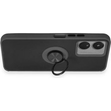 Renas Store Y16 Kılıf Montreal Yüzüklü Silikon Kapak - Siyah