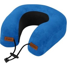 Cekar Store Lux Ortopedik Seyahat Yastığı Visco Boyun Destekli Seyahat Yastığı - Mavi | Ergo Travel