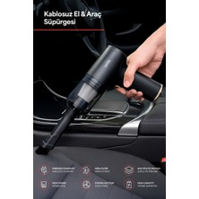 ELS25 100W 4000MAH 12000PA Emiş Üflenebilir Kablosuz Şarjlı Fırçasız Motor Type-C Ev Araç Süpürgesi