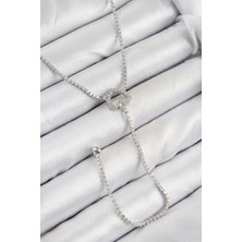 Almira Butik Mey Ithalat® Pirinç Zirkon Taşlı Kalp Model Gümüş Renk  Y Kolye
