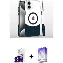 Marsilyan™- iPhone 16 Kılıf Iz Asil Prime - Siyah Bilvis 5in1 3D Magic Cam Ekran Koruyucu + Siyah Bilvis Titan Kamera Lens