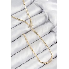Almira Butik Mey Ithalat® Pirinç Zirkon Taşlı Ezme Zincirli Deniz Yıldızı Model Gold Renk Y Kolye