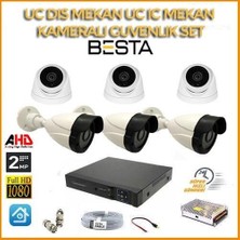 Almira Butik 2mp 1080P 3 Dış Mekan 3 Iç Mekan Kameralı Ahd Güvenlik Seti