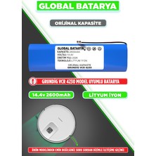 Global Batarya Grundig Vcr 4230 Uyumlu Robot Süpürge Bataryası 14.4V 2600MAH Li-Ion Pil (Orijinal Kapasite)
