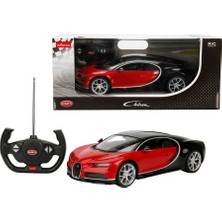 Rastar 1:14 Bugatti Chiron Uzaktan Kumandalı Işıklı Araba Kırmızı-Siyah