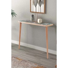 Feyza Design Alaska 22X102CM Doğal Dresuar Doğal Ağaç Çift Sıra Traverten Taşlı Antre Hol Koridor