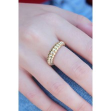 Almira Butik Mey Ithalat® Gold Renk Sarmal Model Kadın Yüzük