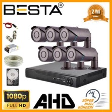 Almira Butik 2 Mp 1080P 6 Kameralı Harddisk Dahil Ahd Güvenlik Seti