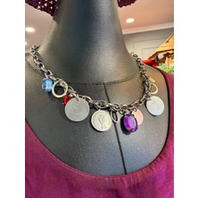 Yılday Gür Butik Charm Detaylı Kadın Çelik Kolye