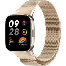 Almira Butik Mey Ithalat®   Redmi Watch 3 Metal Mıknatıslı Kordon - Metalik Gold