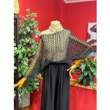 Yılday Gür Butik Siyah Simli Delikli Salaş Triko - S-L