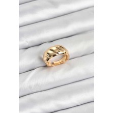 Almira Butik Mey Ithalat® Gold Renk Bombeli Sarmal Yüzük