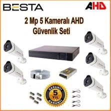 Almira Butik 2mp Ahd 1080P Gece Görüşlü 5 Kameralı Güvenlik Sistemi