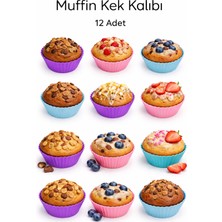 Evolis Kitchen Isıya Dayanıklı Yanmaz Yapışmaz 12 Adet Silikon Muffin