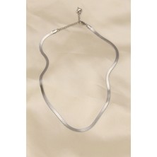Almira Butik Mey Ithalat® 316L Çelik Silver Renk 45 cm Italyan Zincir Model Kadın Kolye