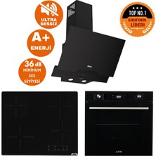 Afm Tech ve Ferre Marka Sessiz Duo Elek.vitro Siyah Dijital Ankastre Set (D063-SA + V6-04 + FM7700)