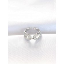 Almira Butik Mey Ithalat® Zirkon Taşlı Silver Renk Ayarlanabilir Yüzük