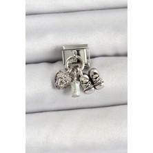 Almira Butik Mey Ithalat® 316L Çelik Gümüş Renk Bebek Konsept Nomination Charm