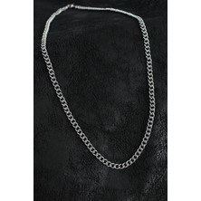 Almira Butik Mey Ithalat® 316L Çelik Klasik Oval Zincir Model Gümüş Renk Erkek Kolye