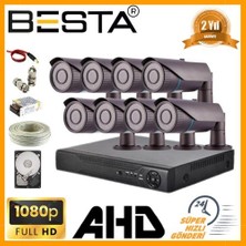 Almira Butik 2 Mp 1080P 8 Kameralı Harddisk Dahil Ahd Güvenlik Seti