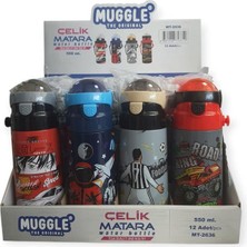 Şahin Kırtasiye Muggle 550ML Çelik Matara MT-2636 12'li Stand