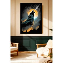 Mushen Studio Kurt Dolunay Uluma Gece Orman Kanvas Tablo