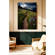 Mushen Studio Dağ Patikası Çiçek Tarlası Doğa Manzarası Kanvas Tablo