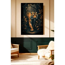 Mushen Studio Yürüyen Kaplan Vahşi Doğa Orman Kanvas Tablo Güçlü Duvar Dekoru