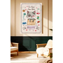 Mushen Studio Mushen Studıo Eu Amo Meu Gato Sevimli Kedi Kutulu Çerçevesiz Kanvas Tablo