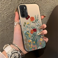 HONTINGA Oppo A16 ile Uyumlu Kılıfı Silikon Kenar Sert Arka Düşüme Önleyici Basitlik Anti Düşme Kamera Korumali Çiçek Desen Telefon Kılıfı Kadın ve Erkek Için Uygundur K1-0722