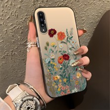 HONTINGA Samsung Galaxy A30S ile Uyumlu Kılıfı Silikon Kenar Sert Arka Düşüme Önleyici Basitlik Anti Düşme Kamera Korumali Çiçek Desen Telefon Kılıfı Kadın ve Erkek Için Uygundur K1-0722