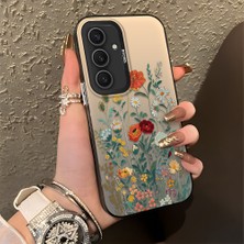 HONTINGA Samsung Galaxy S25 Plus ile Uyumlu Kılıfı Silikon Kenar Sert Arka Düşüme Önleyici Basitlik Anti Düşme Kamera Korumali Çiçek Desen Telefon Kılıfı Kadın ve Erkek Için Uygundur K1-0722