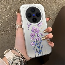HONTINGA Vivo X300 ile Uyumlu Kılıfı Silikon Kenar Sert Arka Düşüme Önleyici Basitlik Anti Düşme Kamera Korumali Çiçek Desen Telefon Kılıfı Kadın ve Erkek Için Uygundur K1-0722