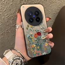 HONTINGA Vivo X300 Pro ile Uyumlu Kılıfı Silikon Kenar Sert Arka Düşüme Önleyici Basitlik Anti Düşme Kamera Korumali Çiçek Desen Telefon Kılıfı Kadın ve Erkek Için Uygundur K1-0722