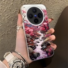 HONTINGA Vivo X300 ile Uyumlu Kılıfı Silikon Kenar Sert Arka Düşüme Önleyici Basitlik Anti Düşme Kamera Korumali Çiçek Desen Telefon Kılıfı Kadın ve Erkek Için Uygundur K1-0581