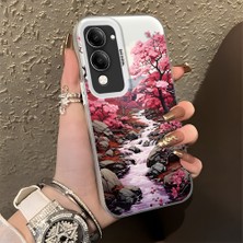 HONTINGA Vivo Y04 ile Uyumlu Kılıfı Silikon Kenar Sert Arka Düşüme Önleyici Basitlik Anti Düşme Kamera Korumali Çiçek Desen Telefon Kılıfı Kadın ve Erkek Için Uygundur K1-0581
