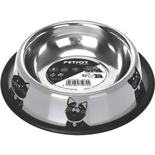 M-Pets Petjoy Cat Family Çelik Kedi Mama Kabı Small 355 ml