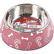 M-Pets Christmas Melamin Metal Kedi ve Köpek Mama Kabı 350 ml