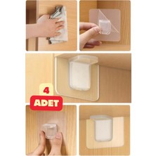 SiHako Raf Köşe Tutucu Yapışkanlı Dolap Içi Köşe Destek Aparatı 4 Adet Çok Amaçlı Klips