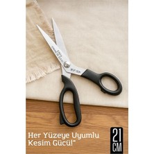 Nemere Hsnet Çok Amaçlı Makas – 21 cm Uzunluk | 11 cm Kesim Bıçağı | Paslanmaz Çelik Ergonomik Sa